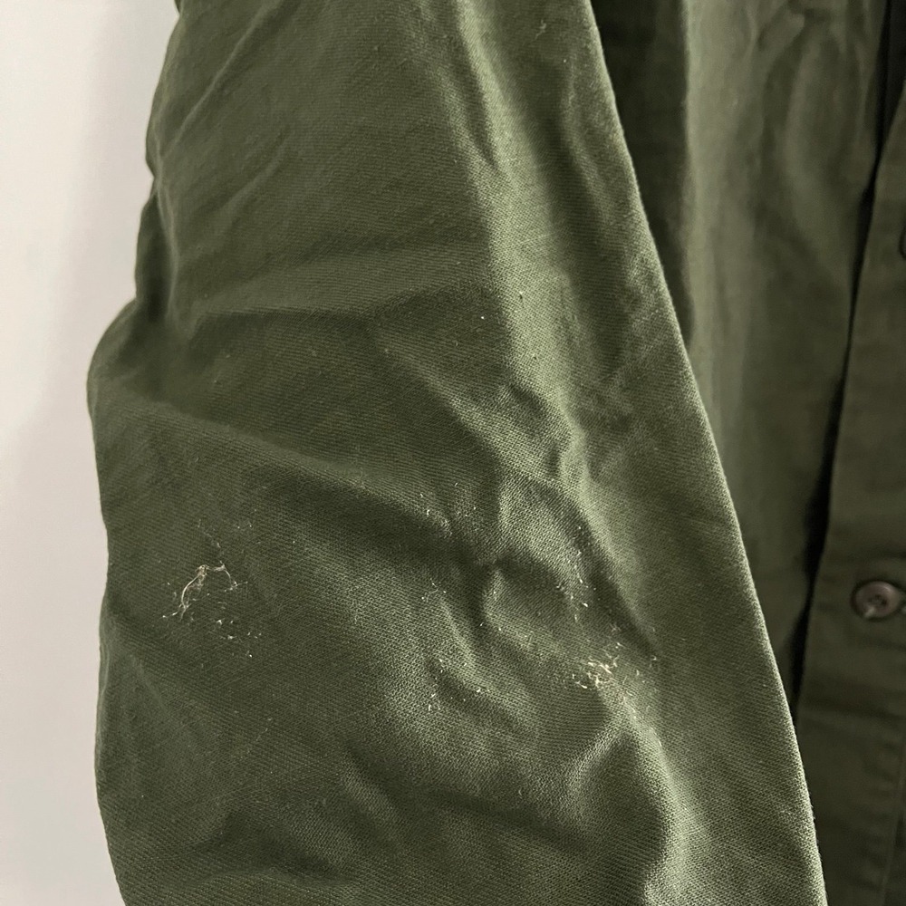 Vintage 70s US Army OG 107 Chemical Protective Shirt Liner Jacket - Men's Large - Picture 6 of 7